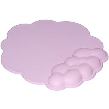 Imagem de JIKIOU Mouse pad suporte de pulso com superfície de couro, mouse pad de descanso de pulso nuvem com espuma de memória, base de poliuretano antiderrapante para casa, escritório, laptop, Mac, fácil