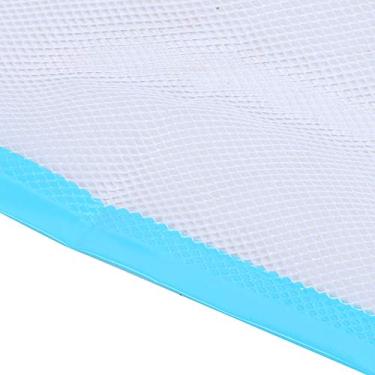 Imagem de Rede Inflável de PVC Ecológica Atualizada - Jangada Flutuante de Malha Resistente à água para Relaxamento Em Piscina, Praia e Lago (Azul celeste)