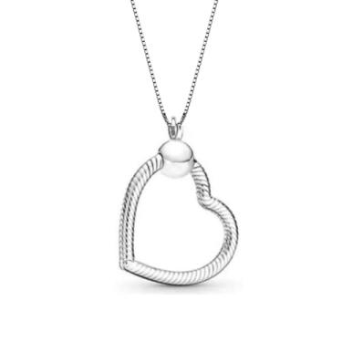 Imagem de Colar Charm Coração para Berloques Banhado a Prata 925