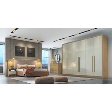 Imagem de Guarda Roupa Casal 100% MDF 6 Portas 6 Gavetas - Robust -Cumaru/Fendi 