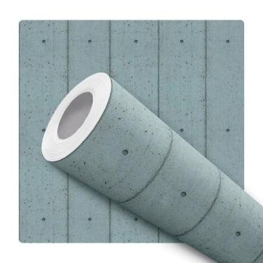 Imagem de Papel De Parede Adesivo Lavável Sala Placa De Cimento Rustico Furada A