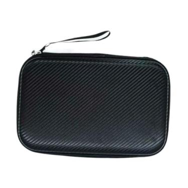 Imagem de kowaku Hard Shell Ping Pongue Patdle Paddle Tabela Tennis Paddle Bag de armazenamento conveniente à prova d'água à prova d'água para 2 pás na raquete de, Preto