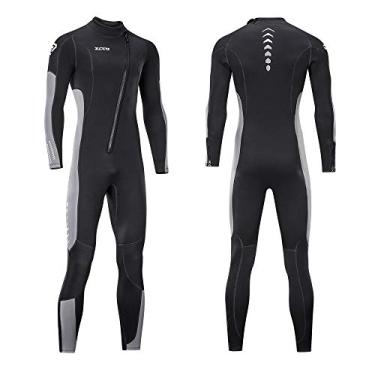 Imagem de Roupa de mergulho masculina e feminina de neoprene de 3 mm com zíper frontal para mergulho, surfe, água fria