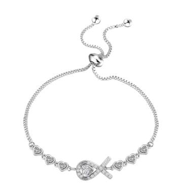 Imagem de HOLLP Pulseira ajustável de conscientização do câncer de pulmão com fita branca sobrevivente de câncer presente de conscientização do pulmão para ela, One Size, Cobre, Sem Pedra Preciosa