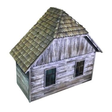 Imagem de Generic Modelo de construção de casas Modelo de arquitetura Modelo 1:35 Acessório de escala Inacabado Presente ideal de madeira DIY não pintada para mesa de