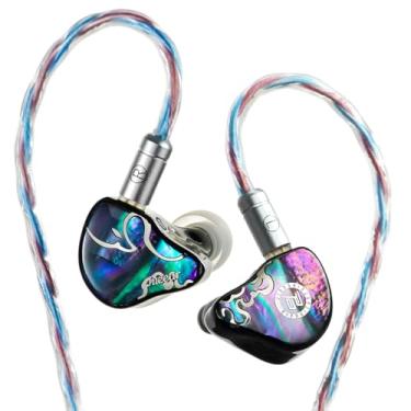 Imagem de HiFiGo IEMs Juzear x Z Reviews Defiant in Ear Monitor, 1DD + 3BA Hybrid Drivers Earphone, HiFi Wired Gaming IEM Earbuds com cabo destacável para músico, audiófilo gamer (Rainbow)
