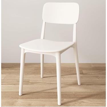 Imagem de Cadeiras De Jantar Empilháveis Modernas,cadeira De Evento Leve Sem Braços,tamborete De Plástico Interno,capacidade De Carga 400kg, Para Cozinha Restaurante Sala De Estar, White