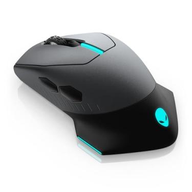 Imagem de Alienware Mouse para jogos com fio/sem fio AW610M - Sensor óptico de 16000 DPI, bateria recarregável de 350 horas, 7 botões, iluminação RGB AlienFX de 16,8 m de 3 zonas, ergonômico, lado escuro da lua