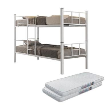 Imagem de Beliche Aço Reforçada Resistente Com Escada Proteção Lateral Incluso C