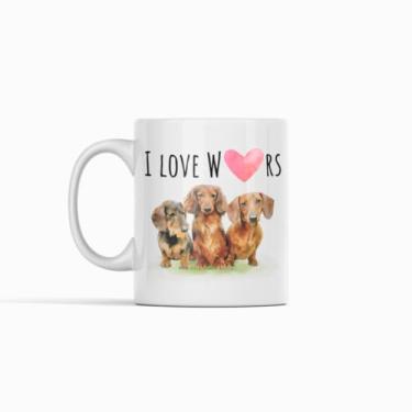 Imagem de Caneca I Love Weiners, caneca de café engraçada para cachorro salsicha, presentes para amantes de cães, mulheres, homens caneca de dachshund - caneca de cerâmica de 325 ml.