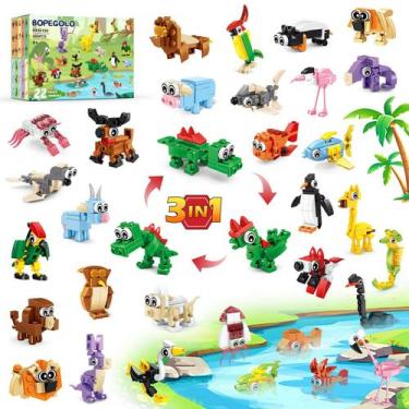 Imagem de Building Block Toys BOPEGOLO 3 em 1 Animal, pacote com 22 unidades par