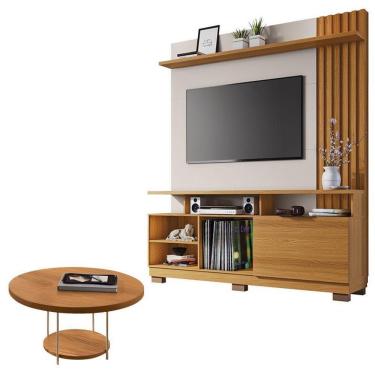 Imagem de Estante Home Theater Artheo Cinamomo Off White E Mesa De Centro Sky Cinamomo- Hb Móveis
