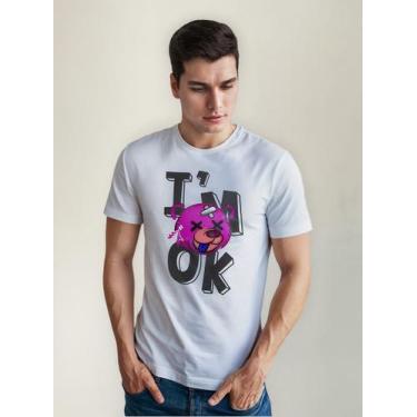Imagem de Camiseta Masculina Manga Curta Em Algodão Im Ok - mistermah, Branco, P