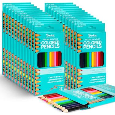 Imagem de Darice Lápis de cor a granel, 24 pacotes (288 unidades) 12 cores, conjunto de lápis de colorir pré-afiados para crianças, artes e artesanato, material escolar para crianças