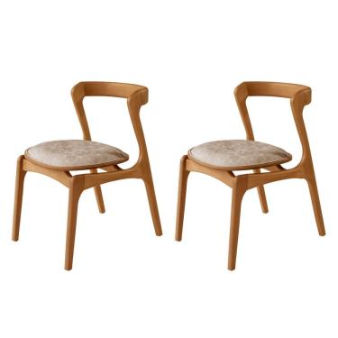 Imagem de Conjunto com 2 Cadeiras em Madeira Celeste Milano / Imbuia Natural