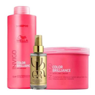 Imagem de Wella Brilliance Sh 1000ml + Masc 500ml + Oleo 100ml - Wella profissio
