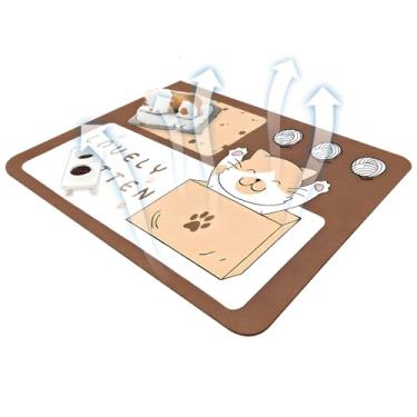 Imagem de Tapetes Para Cachorros à Prova de Água para Chão, Tapete Impermeável Para Chão, Antiderrapante Absorvente para Urina para Cães Pote de Comida e Água