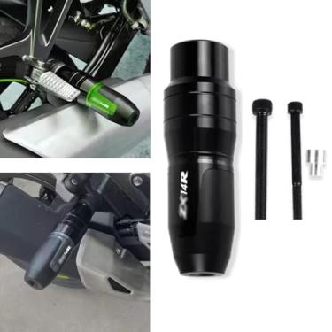 Imagem de Para ZX-14R ZX14R zx14r 2024 2023 2022 2021 2020-2006 Acessórios Anti-queda Stick Anti-queda Slider Frame Anti-queda Motor Anti-queda Pad Motocicleta Dispositivo anticolisão (preto)