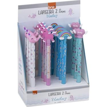 Imagem de Kit com 12 Lapiseiras, Brw, 2,0 mm, Plástica, Uniluz, Sortidas