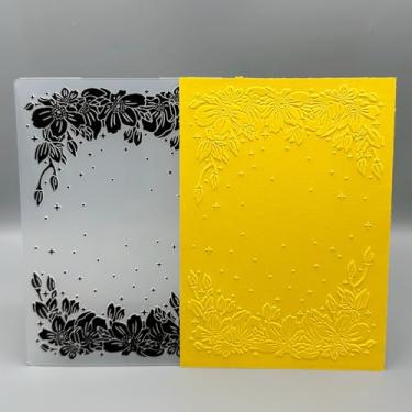 Imagem de Modelo de pasta em relevo de plástico 3D borda rosa 2 textura tamanho A6 para fazer cartões, faça você mesmo, scrapbooking, papel, artesanato, artesanato, scrapbook, artes, decoração