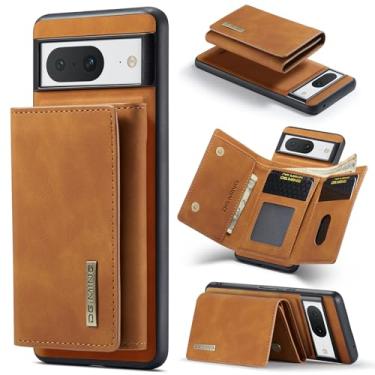 Imagem de Capa carteira de couro magnética destacável 2 em 1 para Google Pixel 8, com 7 compartimentos para cartão + compartimento para dinheiro, recurso de suporte, TPU à prova de choque e capa de telefone de