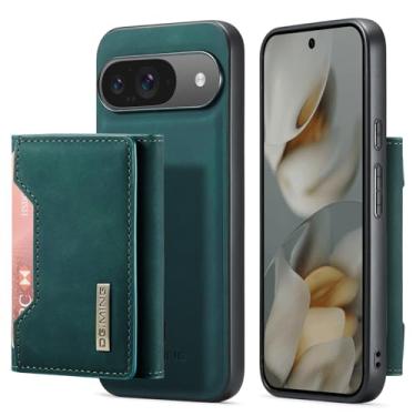 Imagem de Capa carteira de couro magnética destacável 2 em 1 para Google Pixel 10,8 compartimentos para cartão, recurso de suporte, TPU à prova de choque e capa de telefone de couro premium (verde)