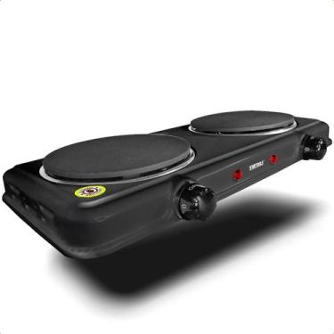 Imagem de Fogareiro Elétrico Portátil 2 Bocas 220V 2000W Termostato Chapa Aqueci