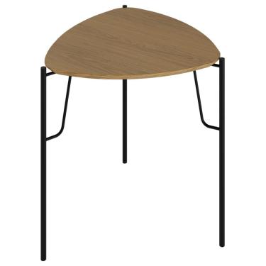 Imagem de Mesa Lateral Para Sala de Estar Alta Pés Industrial Preto Alef I03 Louro - Lyam Decor