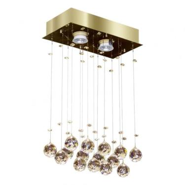 Imagem de Plafon 2 Luzes Gu10 5w Crystal Ball Gpa1902pf3 Bronzearte Âmbar