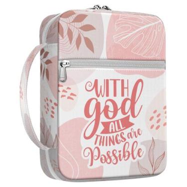 Imagem de Capa da Bíblia MYSMOR Tropical Floral com alça para estudo cristão