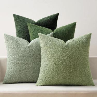 Imagem de Capa de travesseiro MIULEE Christmas Decorative Boucle Sage Green x4