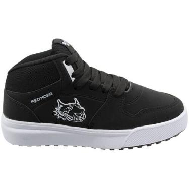 Imagem de Tênis Botinha Juvenil Red Nose Leblon Menino, Preto, Branco, 34