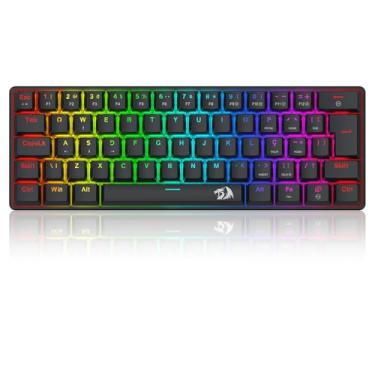 Imagem de Teclado Mecânico Gamer Redragon JAX Rainbow USB Switch Marrom Preto