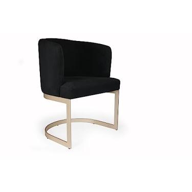 Imagem de Poltrona Cleo veludo negro pés metal champagne