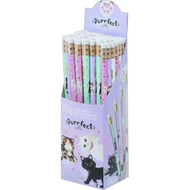 Imagem de Lápis Preto Redondo com Borracha, Purrfect, Embalagem com 72 Unidades, Tilibra