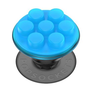 Imagem de PopSockets Aderência de telefone à base de plantas com suporte expansível, aderência adesiva, PopSockets ecológico para telefone - Popper translúcido azul elétrico