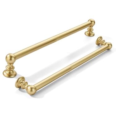 Imagem de khtumeware Pacote com 10 peças de 203 mm (8 polegadas) com orifício central de ouro antigo puxadores de armário de cozinha sólido resistente para gavetas, penteadeira, alça de banheiro