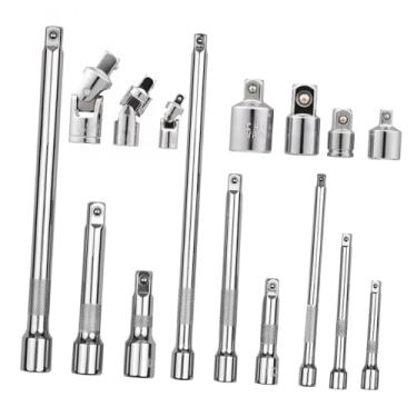 Imagem de ​​Conjunto de 16 Peças de Soquete de Impacto com Barras de Extensão, 3 Juntas Universais e 4 Adaptadores para Espaço Apertado​