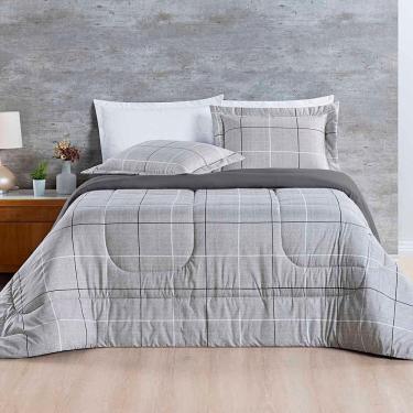 Imagem de Kit Edredom Júlia Queen 3 Peças Dupla Face Micropercal 200 Fios - Dallas - 100% Poliéster