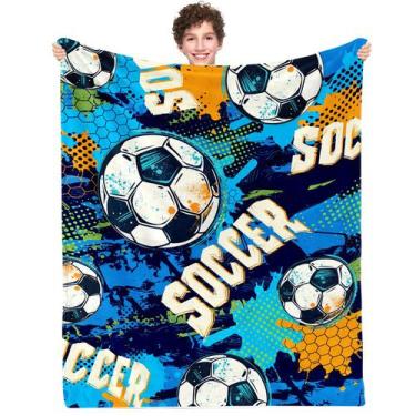 Imagem de Manta LARIAU Soccer Pattern 102x127 cm para meninos