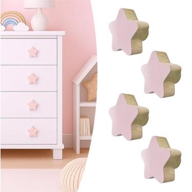 Imagem de 8 Puxadores Estrela Rosa Infantil Móveis Porta Cômoda Gaveta