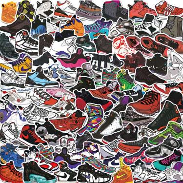 Imagem de Pacote de adesivos, tênis, 50 unidades, decalques de desenhos animados Cool Shoe
