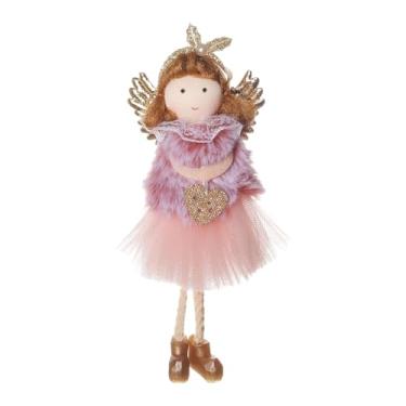 Imagem de Enfeites de árvore de Natal de anjo, Boneca de anjo de Natal,Boneca de anjo de árvore de Natal de pelúcia | Favor de feriado com pingente de fada colorido para fontes de festa em casa de inverno e ano