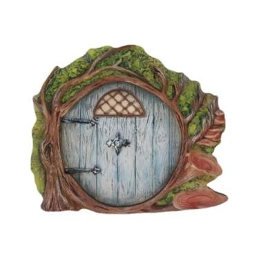 Imagem de Porta de fada em miniatura, Portas de fada para árvores, Porta de árvore de fadas ao ar livre, Decoração de porta de fadas com detalhes requintados para jardim, pátio, fazenda, gramado