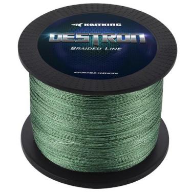 Imagem de Linha de pesca trançada KastKing Destron Moss Green 15LB 600m