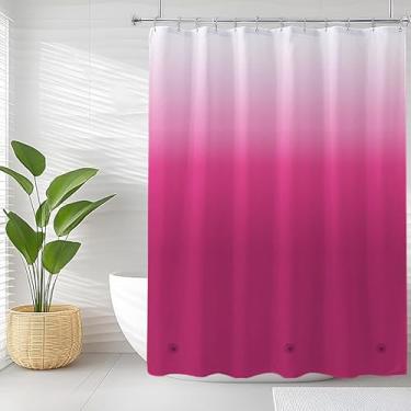 Imagem de jssablo Forro de cortina de chuveiro, 100% à prova d'água, cortinas de chuveiro Peva com 3 ímãs de fundo pesado e 12 ilhós à prova de ferrugem, forro de chuveiro com peso de 72 x 182 cm para box de