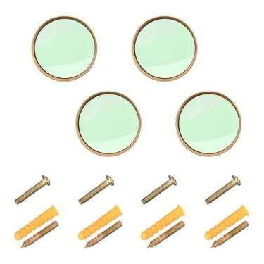Imagem de Burbuja Maçanetas de armário de cozinha verde-menta, pacote com 4, puxadores redondos de 3,5 cm, puxadores de cômoda com parafusos para armários de cozinha, quarto, armário