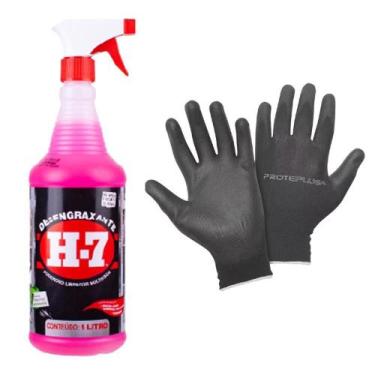 Imagem de Desengraxante Removedor Multiuso 1 Litro Spray Com Luva H7 - H-7