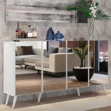 Imagem de Aparador Buffet Retrô com Espelho Multimóveis Veneza com 4 Portas FG35