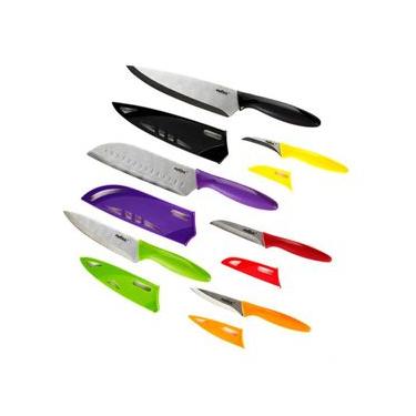 Imagem de Conjunto de 6 Facas em Aço Inox com Capa Colorida Zyliss